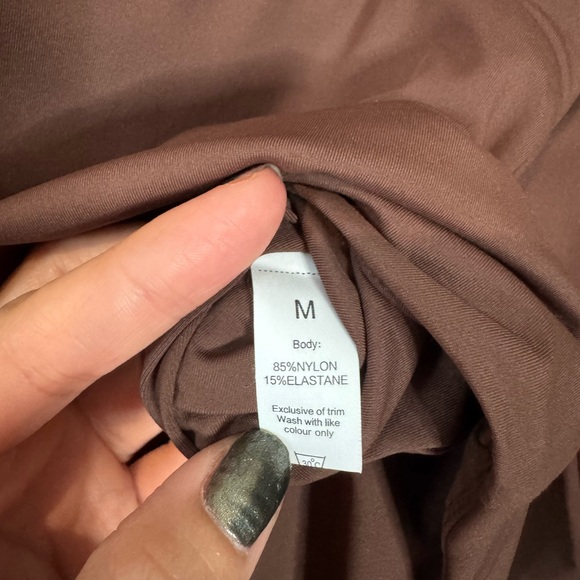 2/for $20 🪩 QINSEN Long Sleeve Coffee Brown Bodysuit - NEW w TAGS 🏷️ - Picture 6 of 8